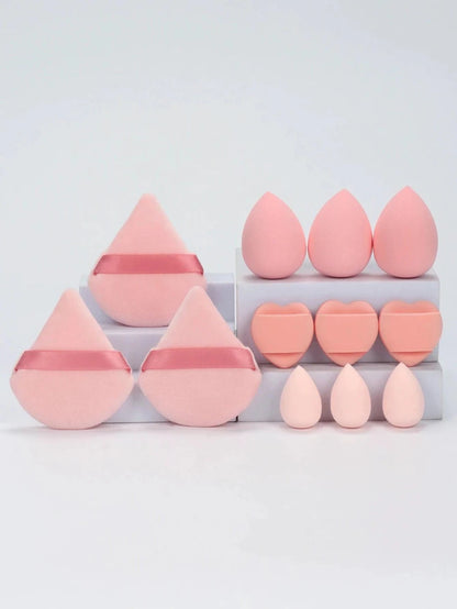 12 Piece All Purpose Makeup Sponge Set with Loose Powder Puffs Mini Air Cushion Puffs Beauty Eggs and Mini Beauty Sponges - MANDOTOS