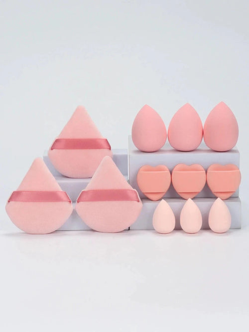12 Piece All Purpose Makeup Sponge Set with Loose Powder Puffs Mini Air Cushion Puffs Beauty Eggs and Mini Beauty Sponges - MANDOTOS