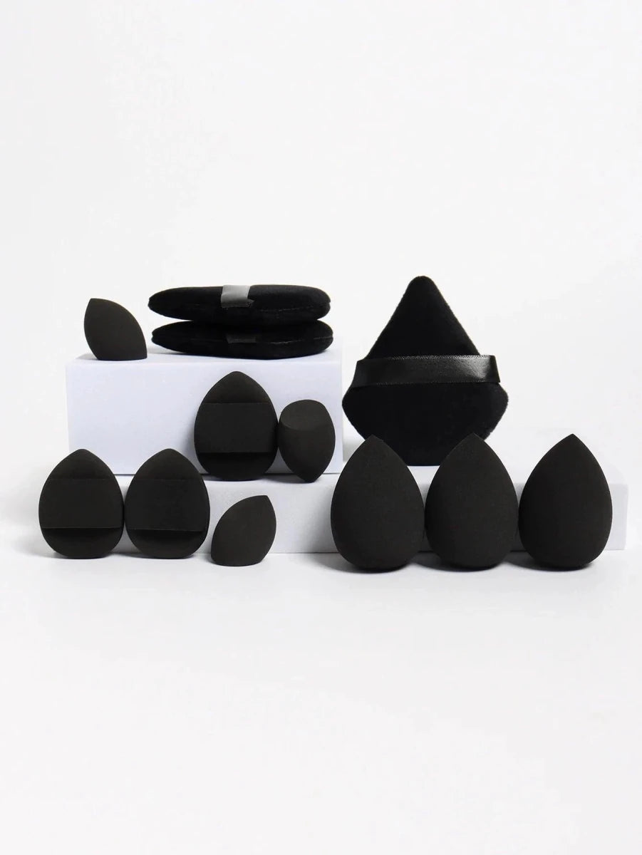 12 Piece All Purpose Makeup Sponge Set with Loose Powder Puffs Mini Air Cushion Puffs Beauty Eggs and Mini Beauty Sponges - MANDOTOS
