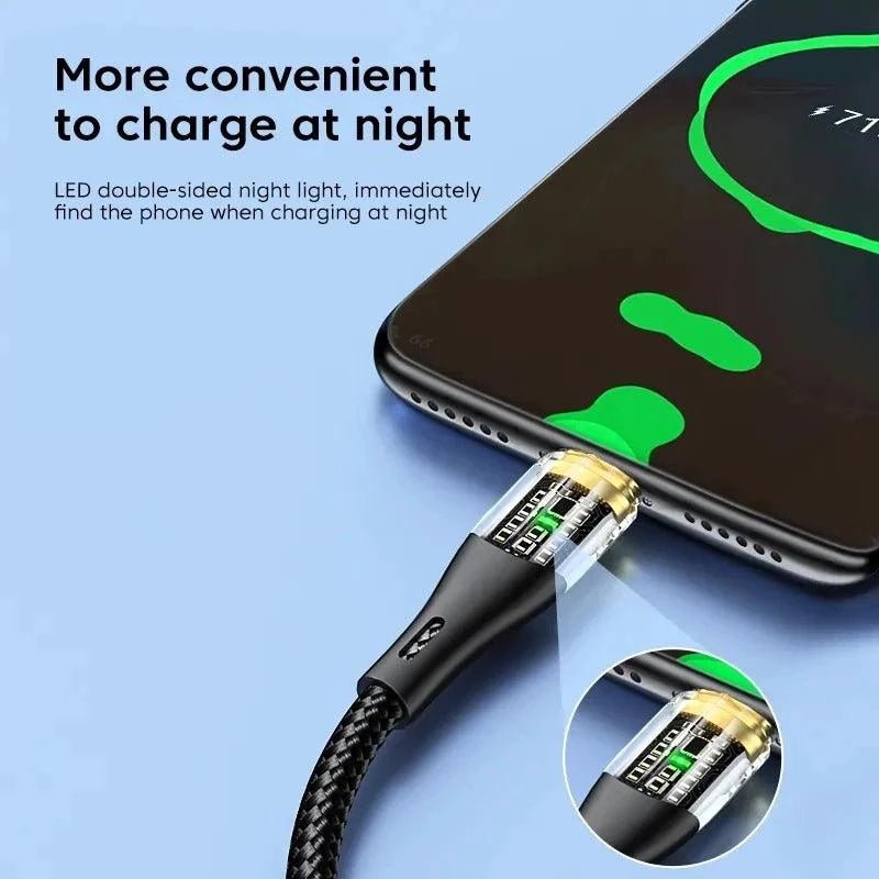 120W USB To Type C Cable Super Fast Charging Data Cord For Xiaomi 12 Redmi Note 11 Samsung S23 S22 Huawei Type-c Charger Cord - MANDOTOS
