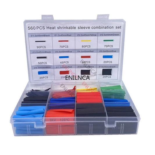 127-750pcs Heat-shrink Tubing Thermoresistant Tube Heat Shrink Wrapping Kit Electrical Connection Wire Cable Insulation Sleeving - MANDOTOS