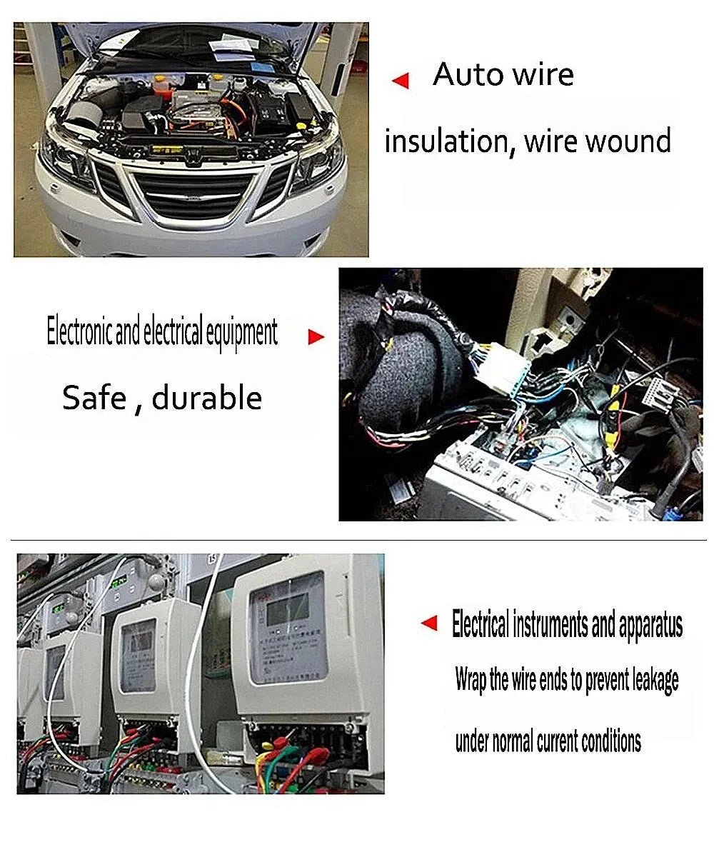 15 Meter Heat-resistant Flame Retardant Tape Coroplast Adhesive Cloth Tape For Car Cable Harness Wiring Loom Protection - MANDOTOS