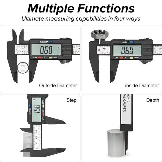 150mm 100mm Electronic Digital Caliper Carbon Fiber Dial Vernier Caliper Gauge Micrometer Measuring Tool Digital Ruler MANDOTOS