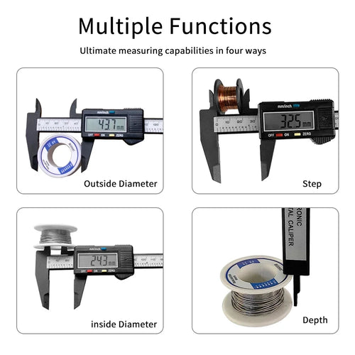 150mm 100mm Electronic Digital Caliper Carbon Fiber Dial Vernier Caliper Gauge Micrometer Measuring Tool Digital Ruler MANDOTOS