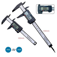 150mm 100mm Electronic Digital Caliper Carbon Fiber Dial Vernier Caliper Gauge Micrometer Measuring Tool Digital Ruler MANDOTOS