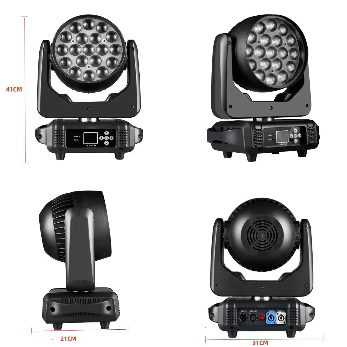 19x15W RGBW LED Moving Head Light - DMX512 Stage Lighting - MANDOTOS