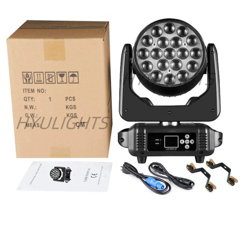19x15W RGBW LED Moving Head Light - DMX512 Stage Lighting - MANDOTOS