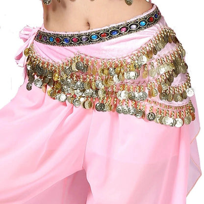 1PC New Style Belly Dance Belt Newest Multi-color Glass Silk Velvet Dancing Belt Scarf Crystal BellyDance Waist Chain Hip Scarf - MANDOTOS