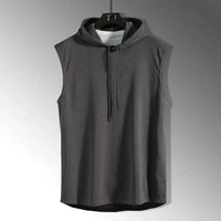 Mandotos 2026 Brand men's hip hop tank top in black, sleeveless design with bold logo print for casual streetwear style.