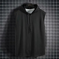 Mandotos 2026 Brand men's hip hop tank top in black with bold graphic design, sleeveless and casual fit.