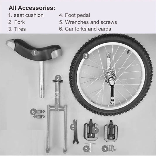 Mandotos 28-inch unicycle with brakes, durable heavy-duty balance bike for tall men, teens, and boys, height 160-195cm.
