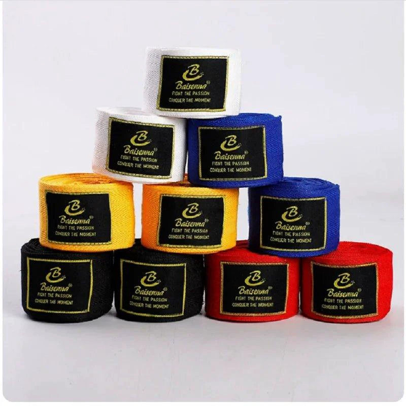 2PCS 1.5/2/3/5M Boxing Training Bandages Cotton Sports Bandages Sanda Kick Boxing Mma Hand Gloves Wraps Belt Boxing Sports Strap - MANDOTOS
