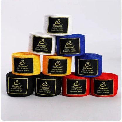 2PCS 1.5/2/3/5M Boxing Training Bandages Cotton Sports Bandages Sanda Kick Boxing Mma Hand Gloves Wraps Belt Boxing Sports Strap - MANDOTOS