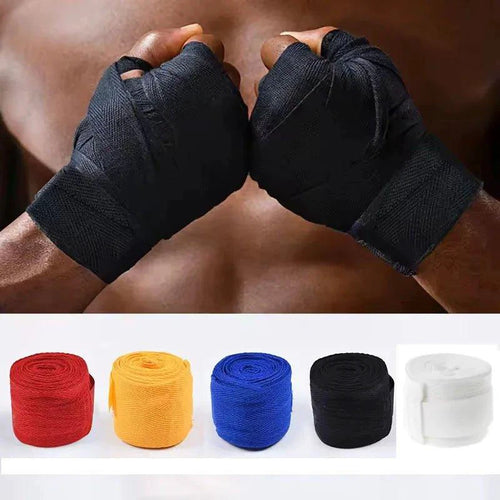 2PCS 1.5/2/3/5M Boxing Training Bandages Cotton Sports Bandages Sanda Kick Boxing Mma Hand Gloves Wraps Belt Boxing Sports Strap - MANDOTOS