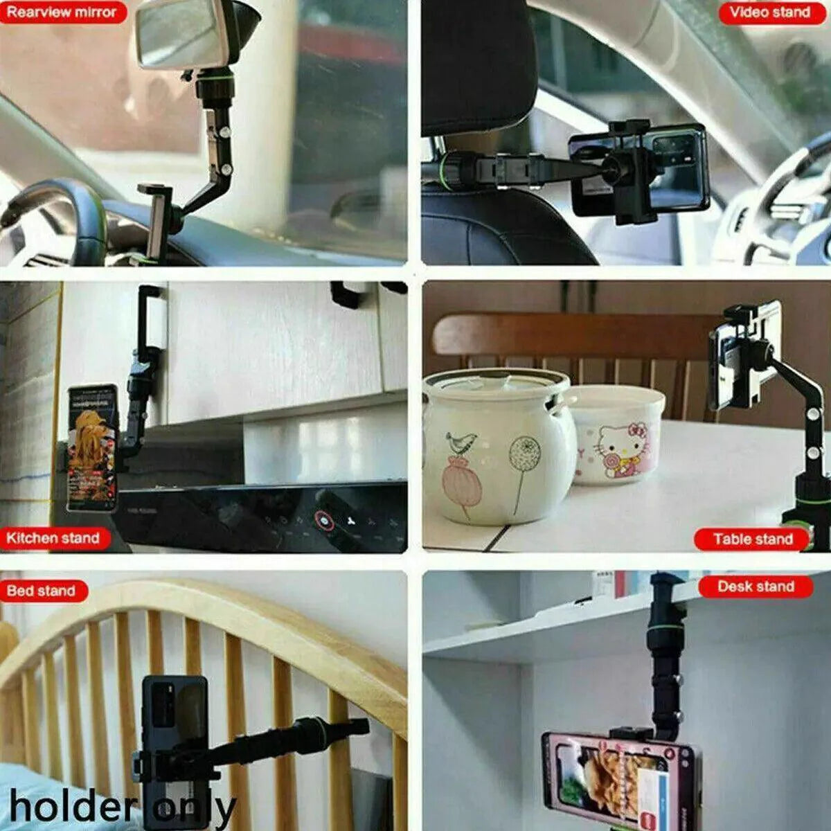 360° Adjustable Car Mirror Phone Mount - MANDOTOS