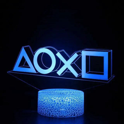 Mandotos 3D LED RGB gamer light with vibrant color display and gaming-themed design for immersive gaming room decor.