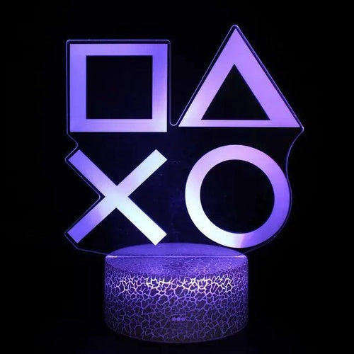 Mandotos 3D LED RGB Gamer Light displaying vibrant multicolor lighting on a sleek gaming setup.