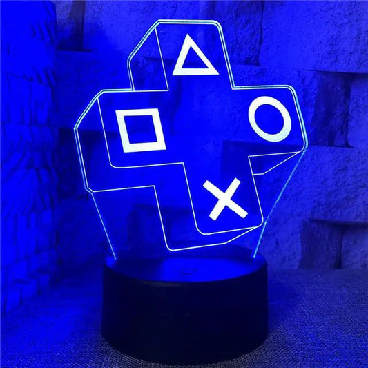 Mandotos 3D LED RGB gamer light with vibrant multicolor illumination, designed for gaming setups and room decor.