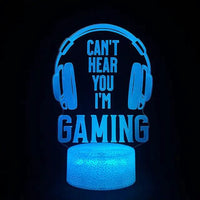 Mandotos 3D LED RGB gamer light with vibrant multi-color illumination and modern design, perfect for gaming setups and room decor.