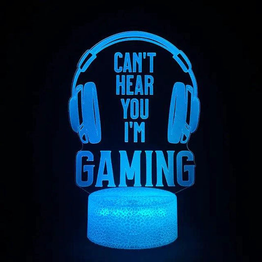 Mandotos 3D LED RGB gamer light with vibrant multi-color illumination and modern design, perfect for gaming setups and room decor.