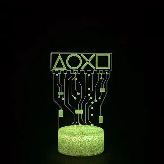 Mandotos 3D LED RGB gamer light with vibrant multicolor illumination, designed for gaming setups and room decor.