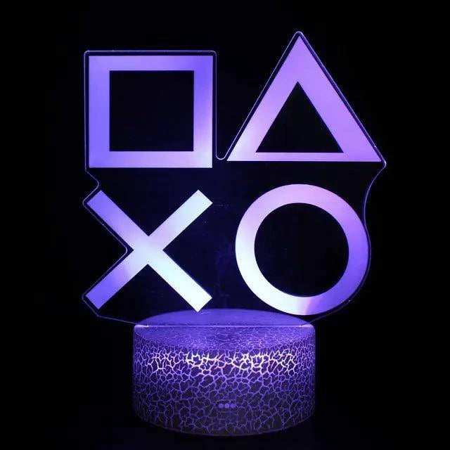Mandotos 3D LED RGB gamer light showcasing colorful, vibrant lighting effects on a sleek gaming setup.