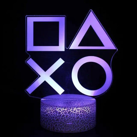 Mandotos 3D LED RGB gamer light showcasing colorful, vibrant lighting effects on a sleek gaming setup.