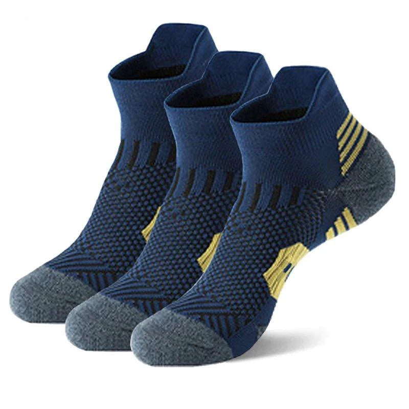 3Pair Professional Fitness Sports Socks Towel Bottom Non-Slip Running Socks Men Women Short Quick-Drying Basketball Training Sox - MANDOTOS