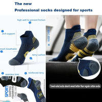 Mandotos 3-pair professional fitness sports socks with towel bottom, non-slip grip, quick-drying material, suitable for men and women.
