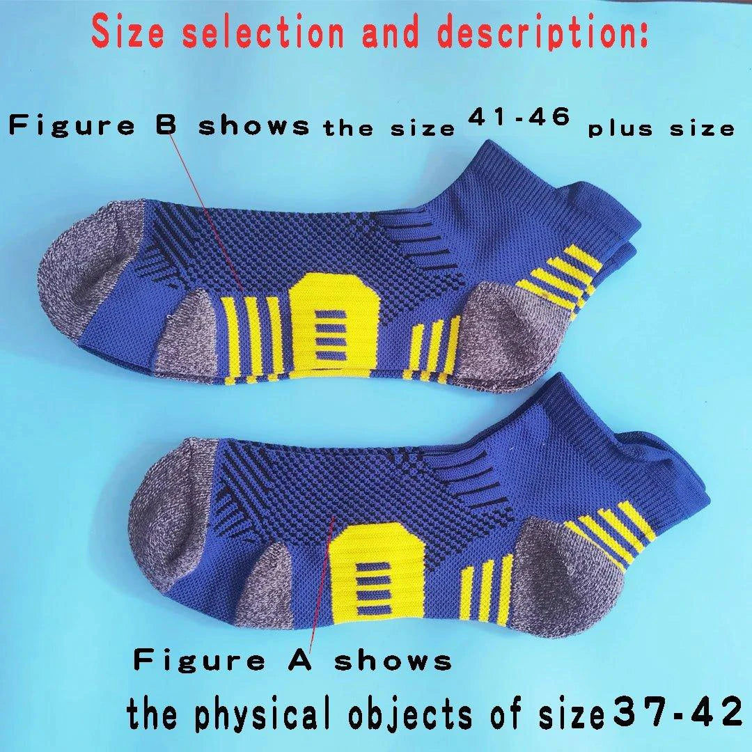 3Pair Professional Fitness Sports Socks Towel Bottom Non-Slip Running Socks Men Women Short Quick-Drying Basketball Training Sox - MANDOTOS