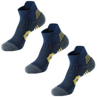 Mandotos 3-pair set of short, quick-drying fitness sports socks with towel bottom, non-slip sole, ideal for running and basketball.