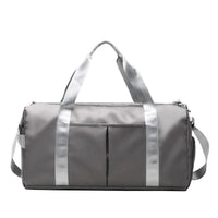 Mandotos waterproof fitness sports travel duffel bag with shoulder strap, ideal for gym, swim, and weekend trips for both women and men.