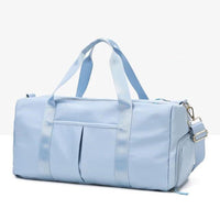Mandotos waterproof fitness sports travel duffel bag with shoulder strap, ideal for gym, swim, and weekend travel for women and men.