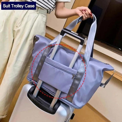 Foldable Storage Travel Bag Waterproof Large Capacity Gym Fitness Bag Weekender Overnight For Women Mandotos