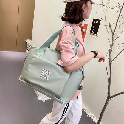 Foldable Storage Travel Bag Waterproof Large Capacity Gym Fitness Bag Weekender Overnight For Women Mandotos