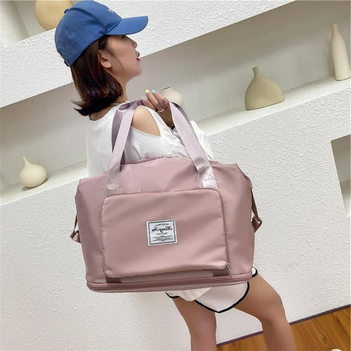 Foldable Storage Travel Bag Waterproof Large Capacity Gym Fitness Bag Weekender Overnight For Women Mandotos