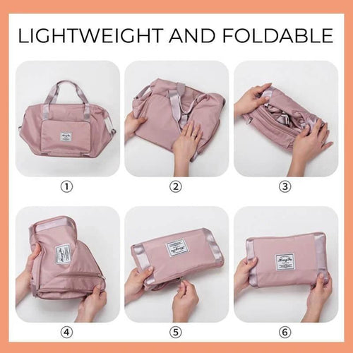Foldable Storage Travel Bag Waterproof Large Capacity Gym Fitness Bag Weekender Overnight For Women Mandotos