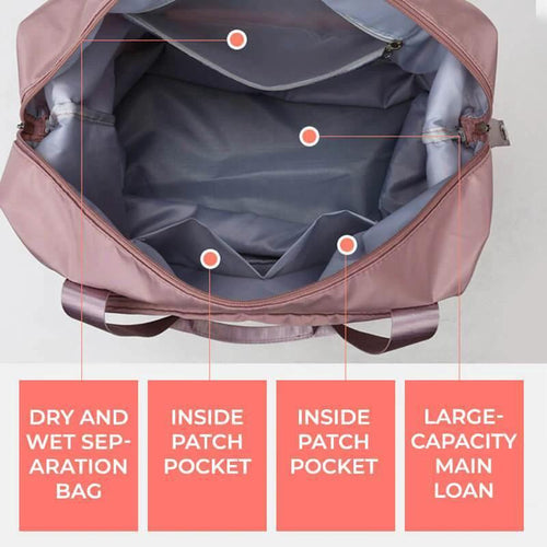 Foldable Storage Travel Bag Waterproof Large Capacity Gym Fitness Bag Weekender Overnight For Women Mandotos