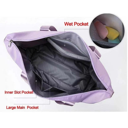 Foldable Storage Travel Bag Waterproof Large Capacity Gym Fitness Bag Weekender Overnight For Women Mandotos