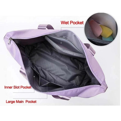 Foldable Storage Travel Bag Waterproof Large Capacity Gym Fitness Bag Weekender Overnight For Women Mandotos