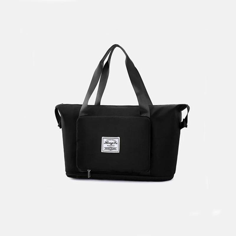 Mandotos foldable waterproof travel bag with large capacity, ideal for gym, fitness, and overnight trips for women.