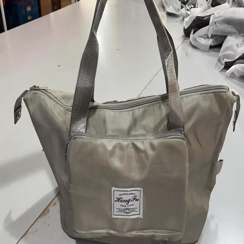 Mandotos foldable waterproof travel bag with large capacity, ideal for gym, fitness, and overnight trips for women.