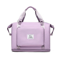 Mandotos folding travel bag for women, versatile backpack, shoulder, gym, and weekend overnight bag with compact design.