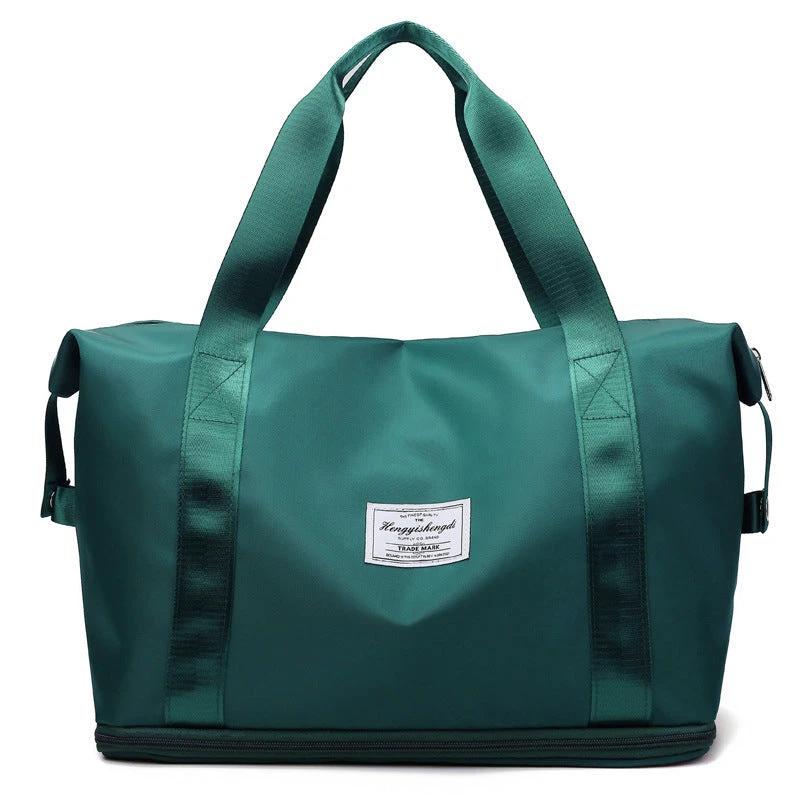 Mandotos large capacity travel bag with gym and workout compartments, ideal for yoga, outdoor, and fitness activities.