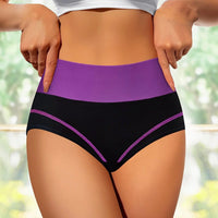 Set of four MANDOTOS high-waisted women's panties, breathable, comfortable, tummy tightening, and shaping triangle design.