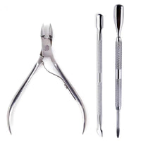 4 Pcs/Set Professional Stainless Steel Nail Cutter Scissor Nippers Muti Function Cuticle Pusher Remover Nail Care Manicure Kits - MANDOTOS