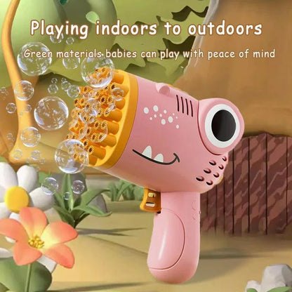 40 Hole Dinosaur Bubble Handheld Bubble Machine Electric Bubble Gun Outdoor Wedding Party Toy - MANDOTOS