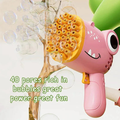 40 Hole Dinosaur Bubble Handheld Bubble Machine Electric Bubble Gun Outdoor Wedding Party Toy - MANDOTOS