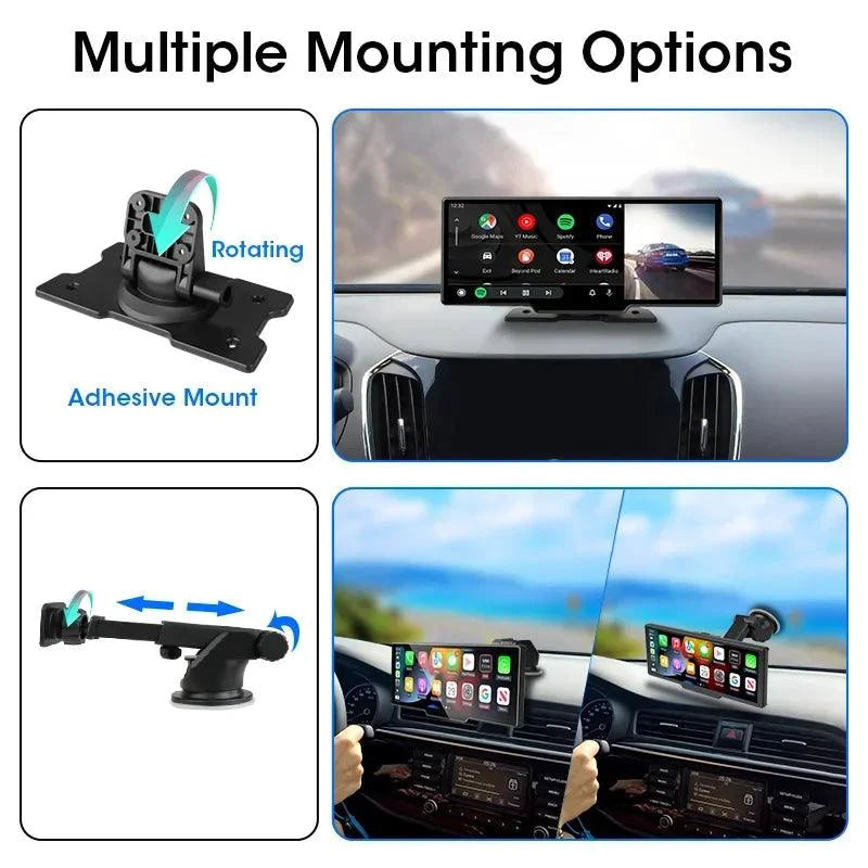 4K 10.26'' Mirror Dash Cam w/ Carplay & Android Auto - MANDOTOS INTERNATIONAL