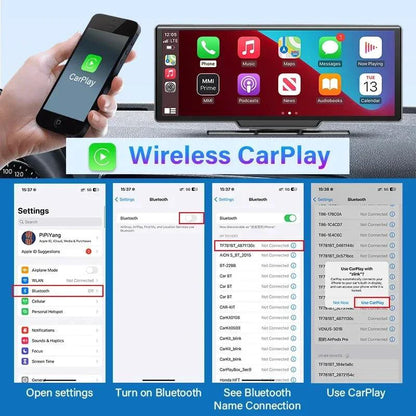 4K 10.26'' Mirror Dash Cam w/ Carplay & Android Auto - MANDOTOS INTERNATIONAL